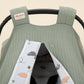 Stroller Cover Set - Double Side - Koyu Yeşil Örgü - Kuş