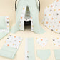 11 Piece - Newborn Sets - Double Sided - Seasonal - Su Yeşili Muslin - Kalpler