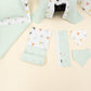 11 Piece - Newborn Sets - Double Sided - Seasonal - Su Yeşili Muslin - Kalpler