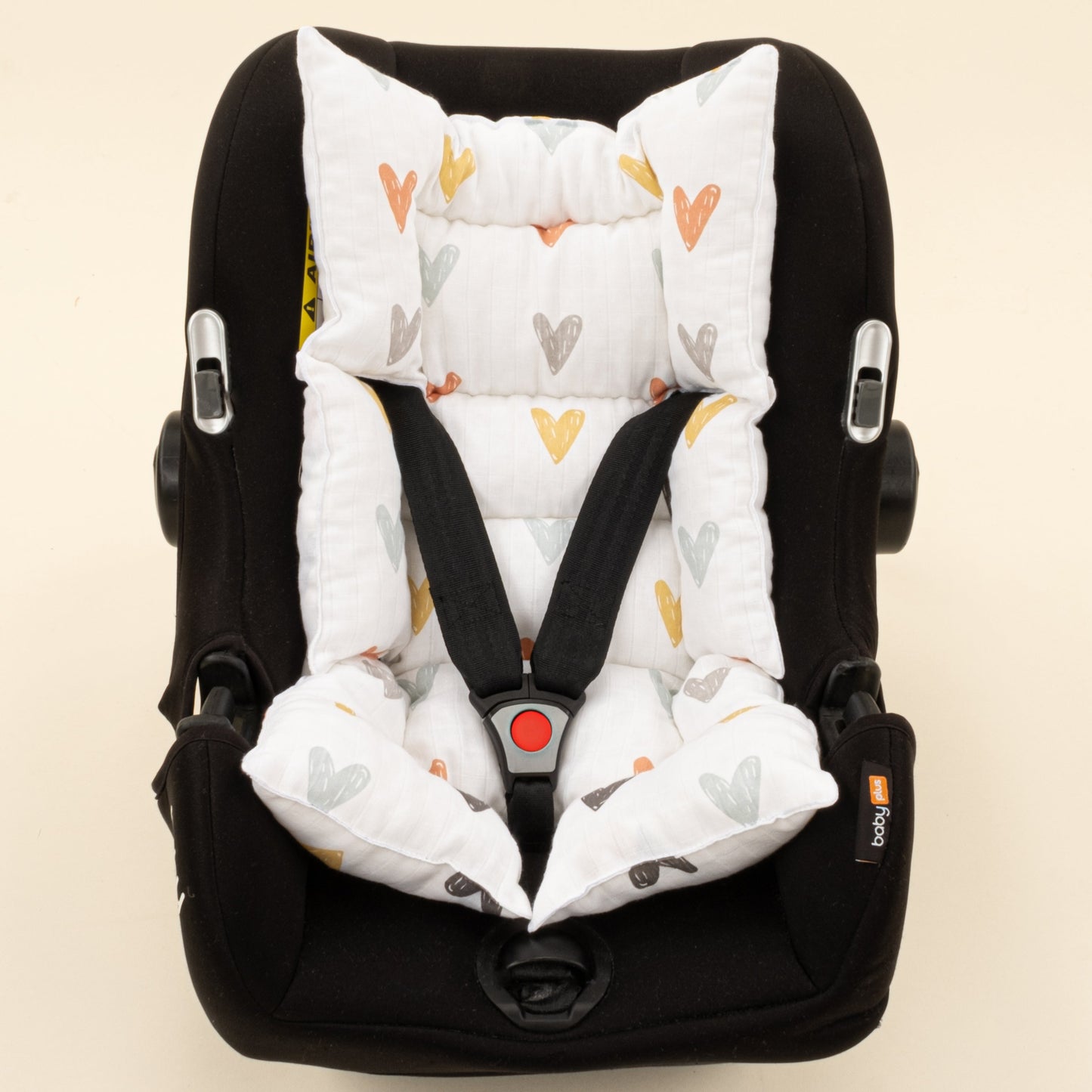 Stroller Cover Set - Double Side - Su Yeşili Muslin - Kalpler