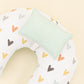 Double Sided Breastfeeding Pillow - Su Yeşili Muslin - Kalpler