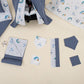 11 Piece - Newborn Sets - Double Sided - Seasonal - İndigo Müslin - Mavi Gökkuşağı