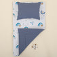 Double Sided Changing Pad and Pillow - İndigo Müslin - Mavi Gökkuşağı