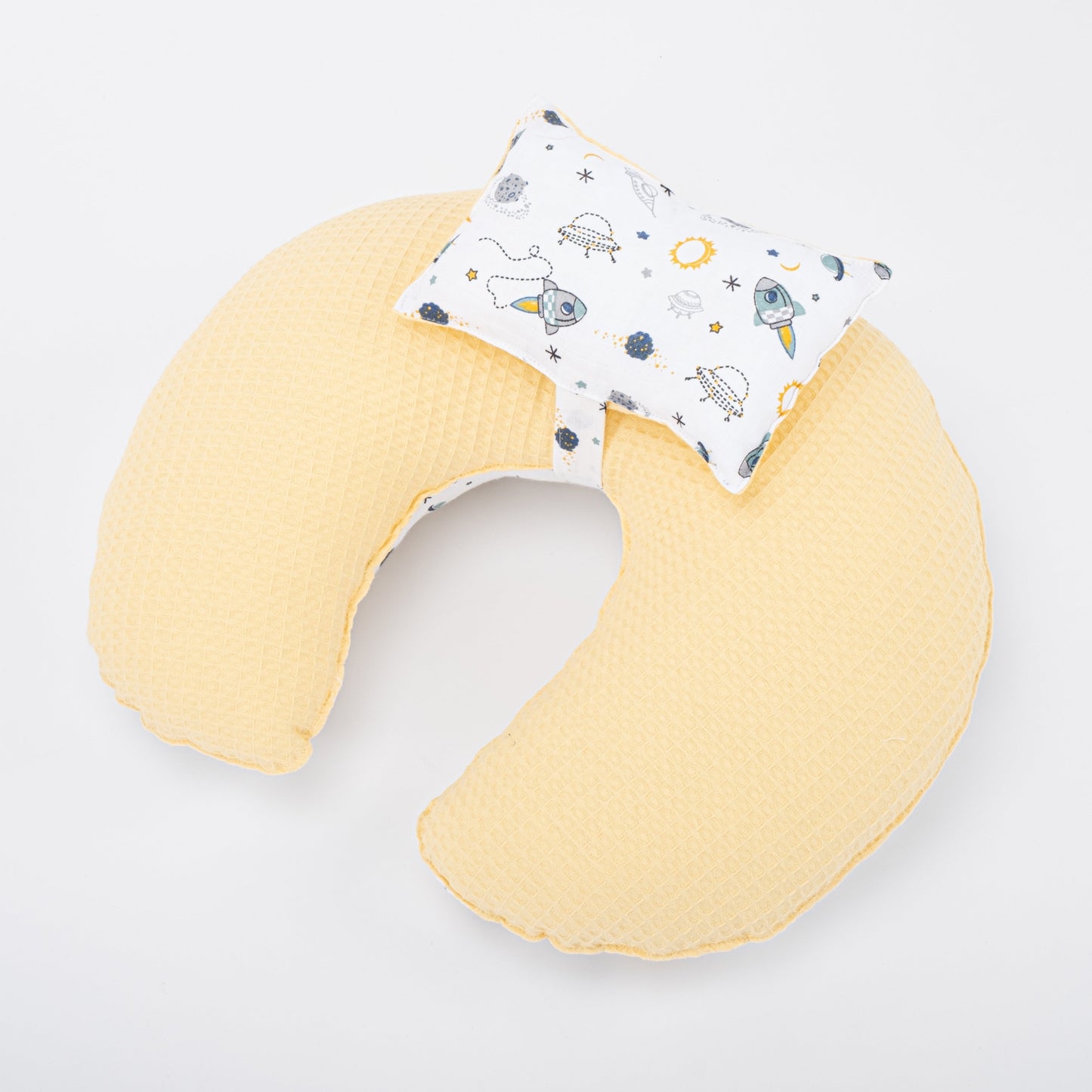 Double Sided Breastfeeding Pillow - Sarı Petek - Uzay