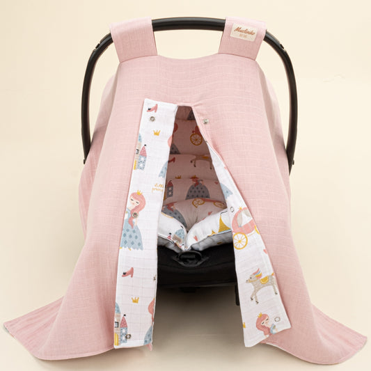 Stroller Cover Set - Double Side - Pudra Muslin - Sindirella