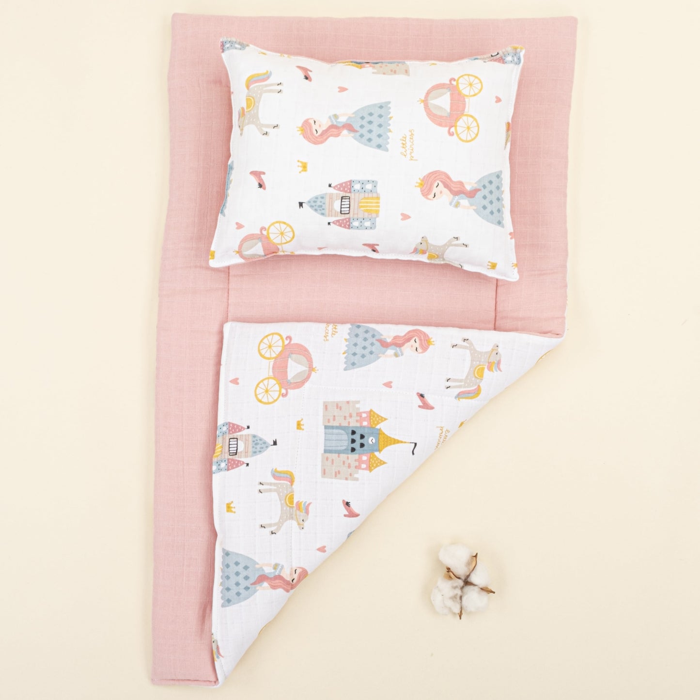 Double Sided Changing Pad and Pillow - Pudra Muslin - Sindirella