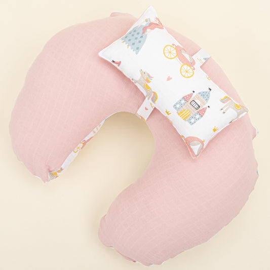 Double Sided Breastfeeding Pillow - Pudra Muslin - Sindirella