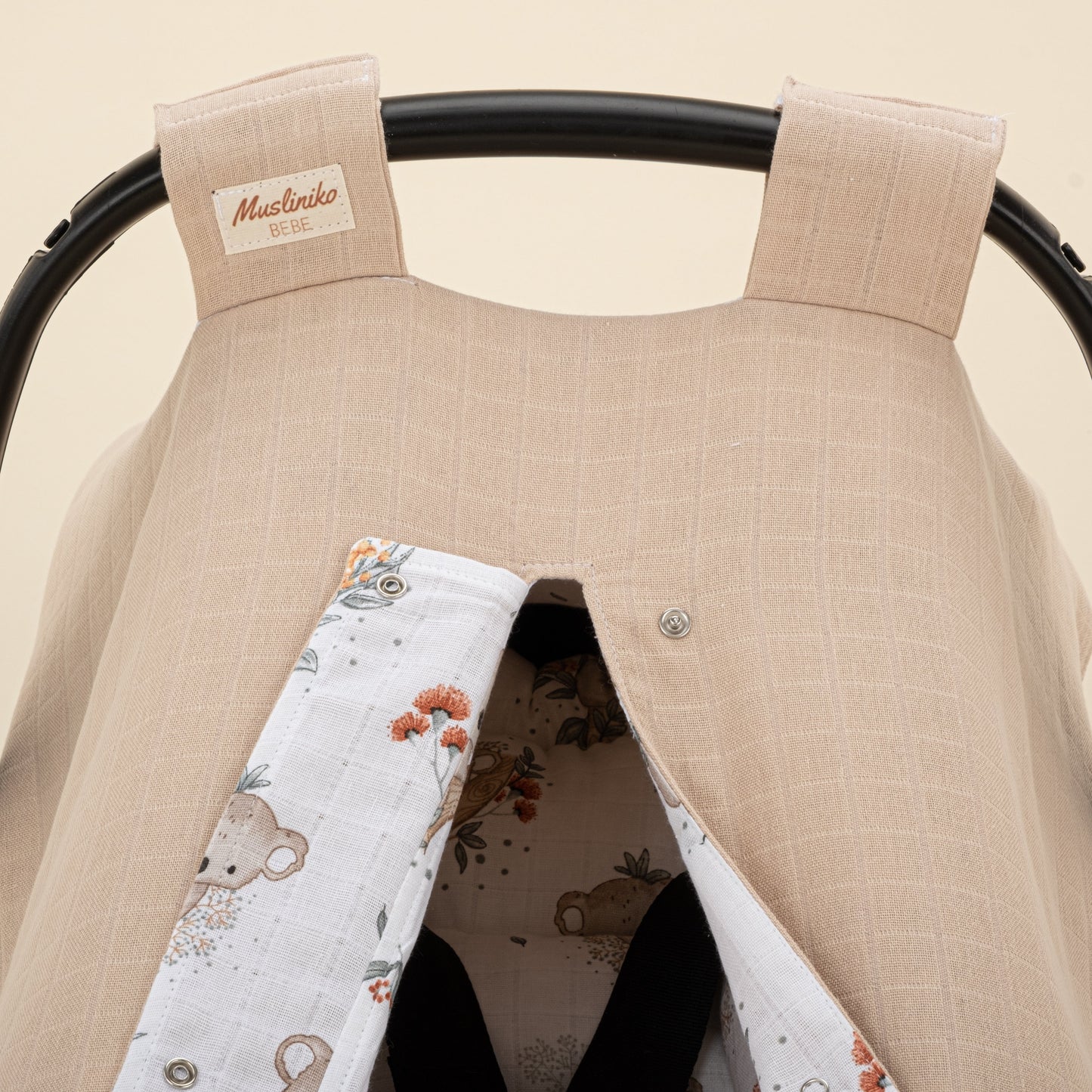 Stroller Cover Set - Double Side - Kumsal Beji Müslin - Koala