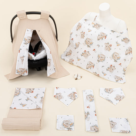 9 Piece - Newborn Sets - Double Sided - Winter - Sütlü Kahve Örgü - Koala