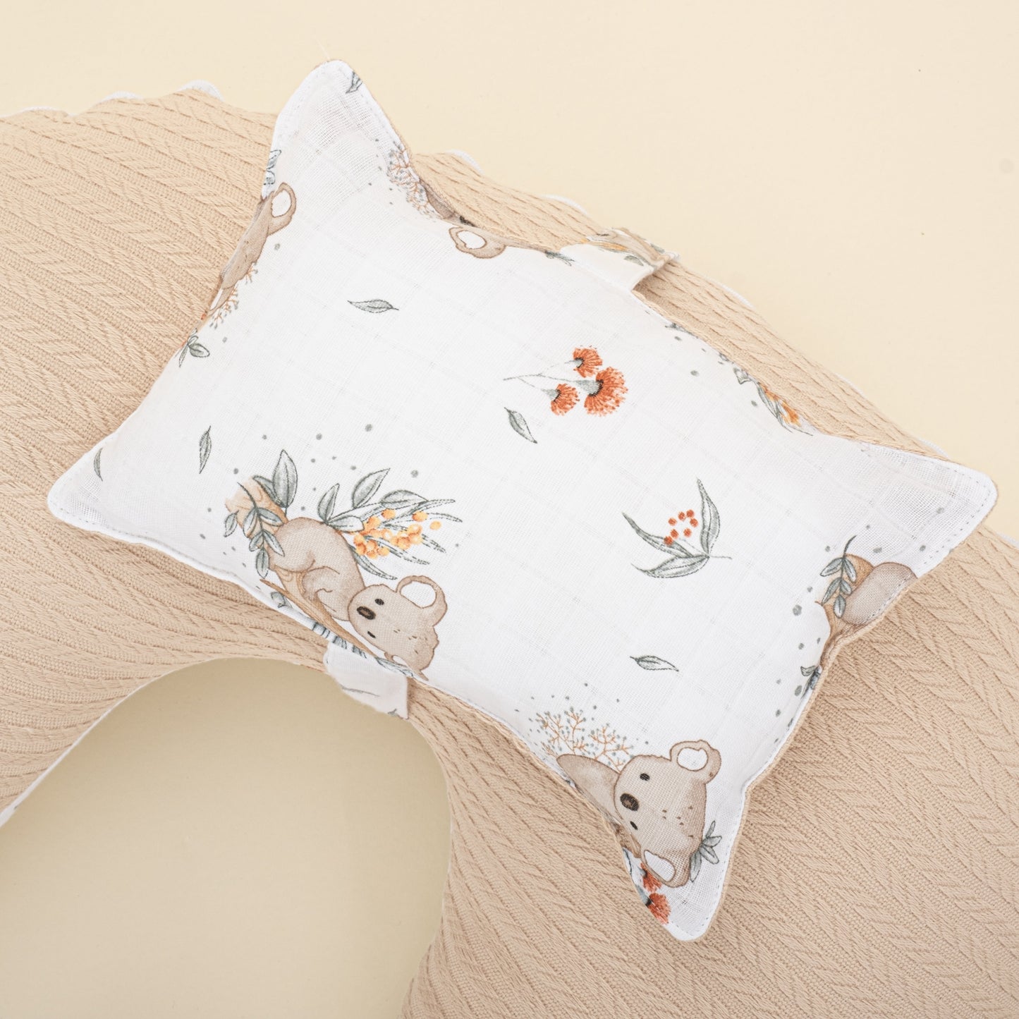 Double Sided Breastfeeding Pillow - Sütlü Kahve Örgü - Koala