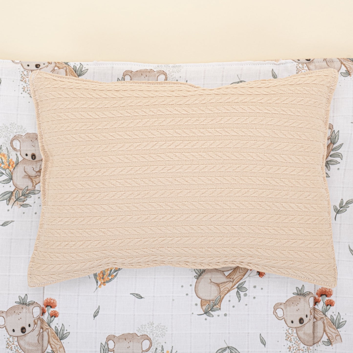 Double Sided Changing Pad and Pillow - Sütlü Kahve Örgü - Koala