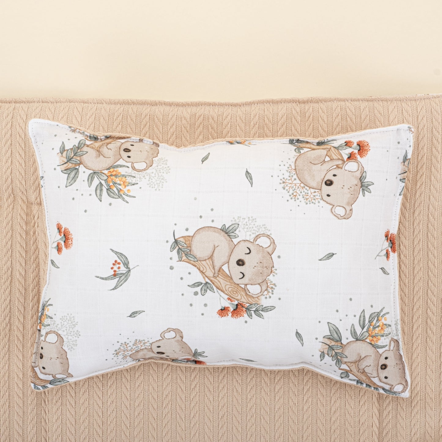 Double Sided Changing Pad and Pillow - Sütlü Kahve Örgü - Koala