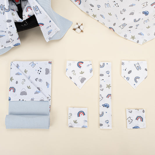 9 Piece - Newborn Sets - Double Sided - Winter - Bebe Mavi Petek - Mavi Kedi