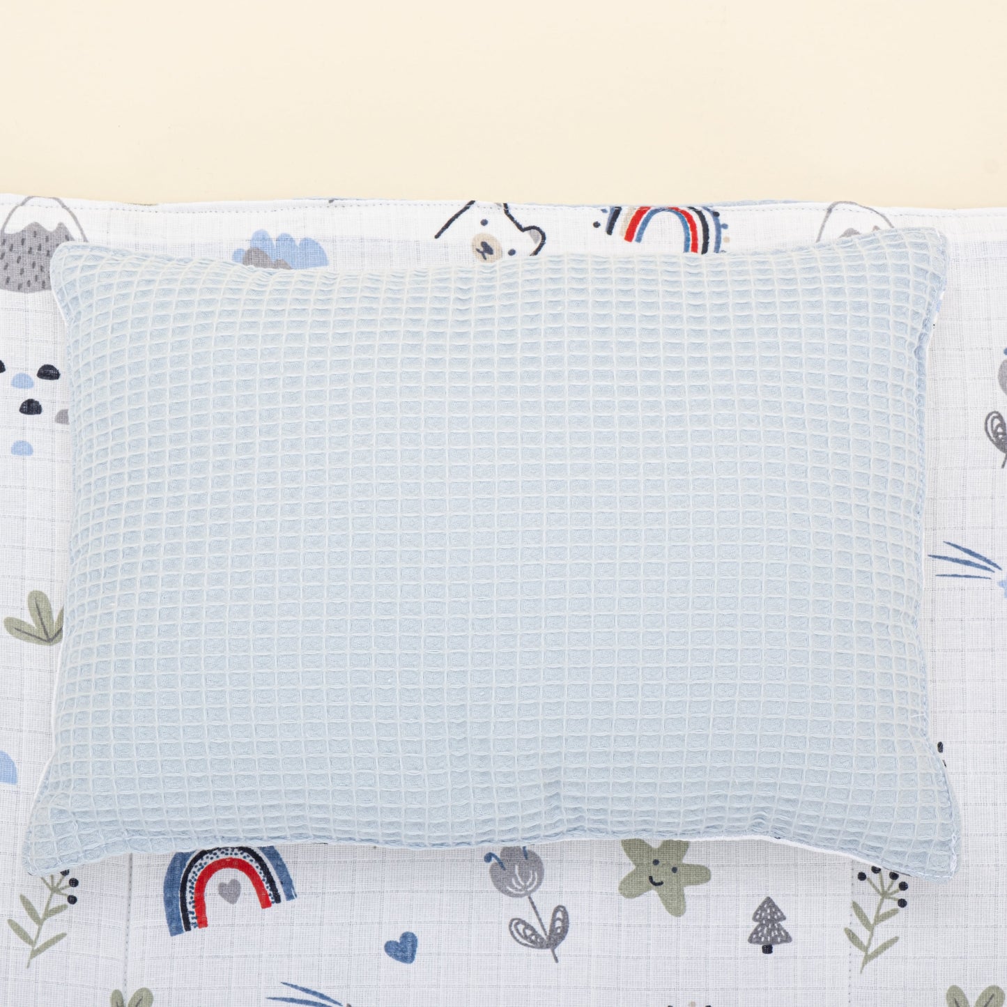 Double Sided Changing Pad and Pillow - Bebe Mavi Petek - Mavi Kedi