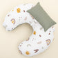 Double Sided Breastfeeding Pillow - Haki Muslin - Galaksi ve Harfler