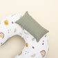 Double Sided Breastfeeding Pillow - Haki Muslin - Galaksi ve Harfler