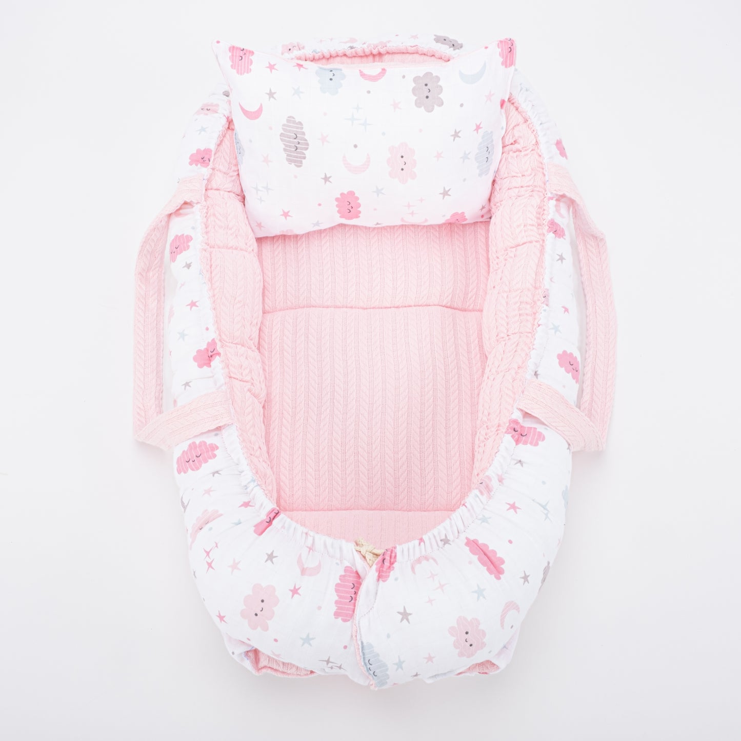 Babynest - Pink Knitting - Pink Cloud